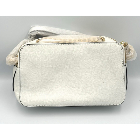 Michael Kors Sylvia Large Double Zip Crossbody Optic White Leather New With Tags - Picture 2 of 11